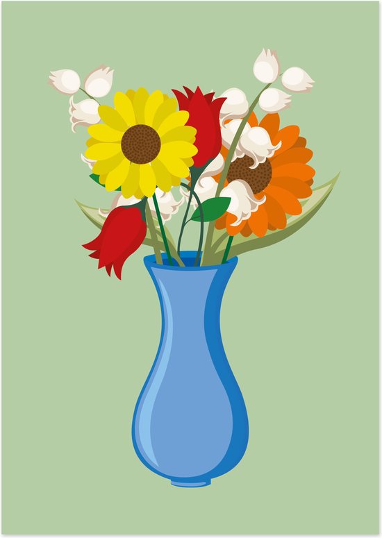 Vaas met bloemen | A3 poster | bol