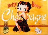 Betty boop -champagne- wandbord 30x40 oranje