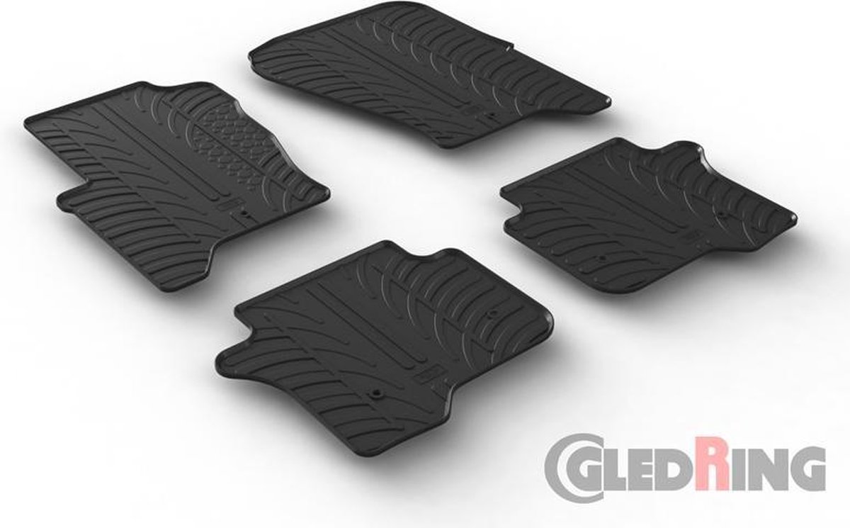 Gledring Rubbermatten passend voor Landrover Discovery 4 2009-2017 (T profiel 4-delig + montageclips)
