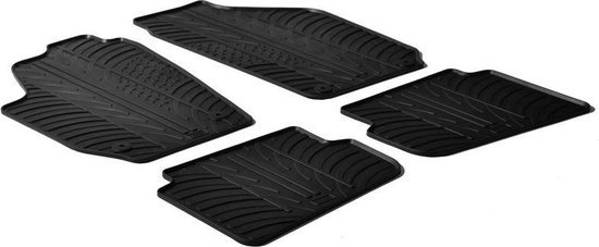 Tapis en caoutchouc Gledring adaptés pour Skoda Fabia II 2007-2014 (profil T 4 pièces + clips de montage)