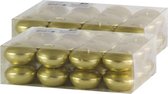 48x Gouden drijfkaarsen 4,5 cm 4 branduren - Geurloze goudkleurige kaarsen - Woondecoraties kaarsen