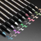 Brush pennen set van 10 metallic kleuren | Penseelstiften voor knutselen | Brush pennen voor elk oppervlak: metaal, keramiek, hout etc. | Penseelstiften voor doe-het-zelf en hobby knutselen | Milieuvriendelijk