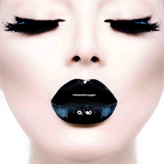 Plexiglas Black Lips 80 x 80 cm Foto op Plexiglas incl. luxe ophangframe