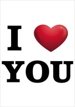 I Love You mega deurposter A1 formaat 59 x 84 cm - Mega Posters - Valentijnsdag decoratie