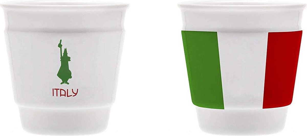 Bialetti Espressobeker Italia - Tricolore - 2 stuks