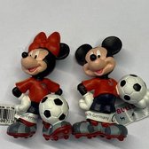 Mickey en Minie Mouse Disney voetballers Bullyland kunststof  (7 cm)