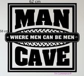 TH Commerce Man Cave Muursticker - Waar mannen echte kerels kunnen zijn - Where Men Can We Men - schuur - garage - uitbouw -kamer - nr G120
