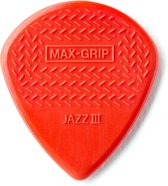 Dunlop Jazz III Max Grip Red Nylon pick 6-Pack 1,38mm Plectrum