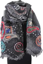 Kasjmier Wollen Dames Sjaal - 180 x 70 cm - Antraciet