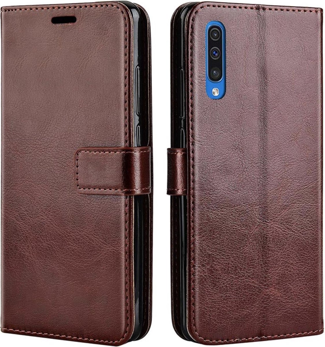 Geschikt voor Bookcase voor Samsung Galaxy A50 - Bruin - Portemonnee Hoesje