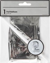 Creotime Folieballon Cijfer "2" 41 Cm Zilver