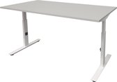 Verstelbaar Bureau - Linesto 180x90 grijs - wit frame