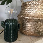 Housevitamin tafellamp / cactuslamp cactus donkergroen 16cm hoog