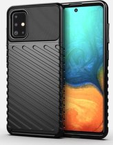 Samsung Galaxy A71 Hoesje TPU Thunder Design Zwart