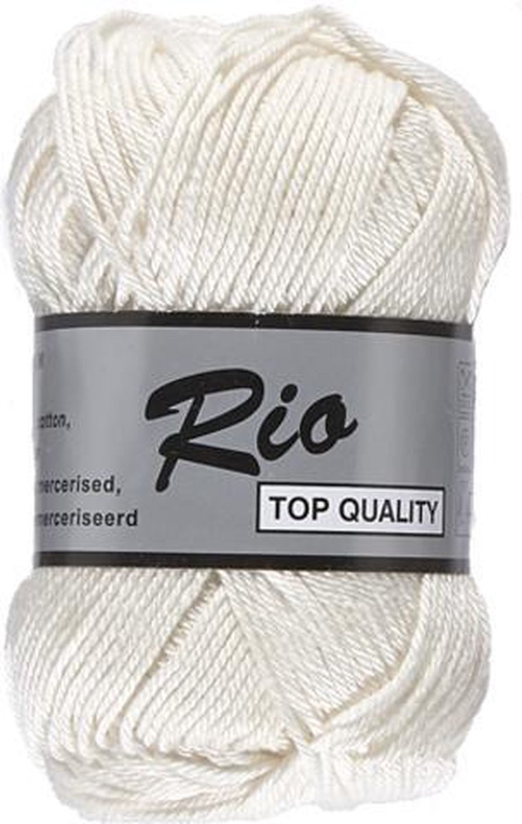 Lammy yarns Rio katoen garen - ecru, ivoor (844) - naald 3 a 3,5 mm - 1 bol
