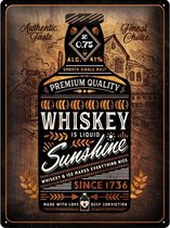 Wandbord - Whiskey Is Liquid Sunshine - 30x40cm