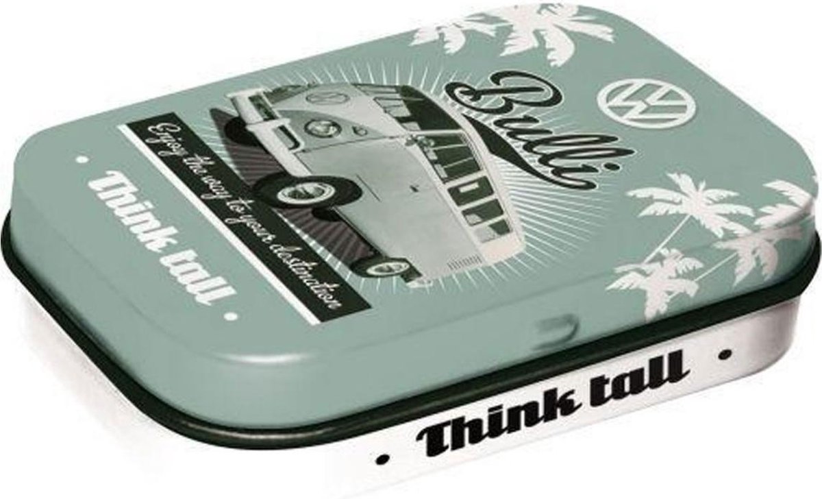 VW Bulli - Pepermunt - Metalen Blikje - Mint Box 6 x 4 cm