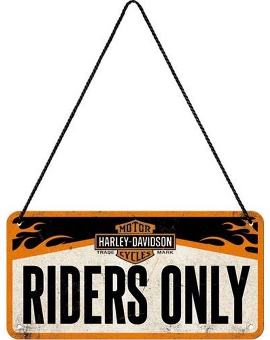 Harley-Davidson Riders Only Hangend Metalen Bord 10 x 20 cm