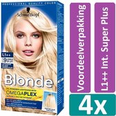 Schwarzkopf - Blonde L1++ Int. Super Plus - Haarverf - 4 stuks - Voordeelverpakking