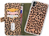 Mobilize Gelly Wallet Zipper Apple iPhone XS / X Hoesje Olive Leopard