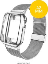 bandje geschikt voor Apple Watch milanese bandje 44mm staal - Zilver - iWatch series 1/2/3/4/5  44 MM