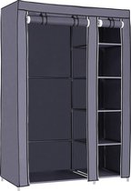 Nancy's Opvouwbare Kledingkast Grijs - Garderobekast - Kledingkasten 175 x 110 x 45 CM