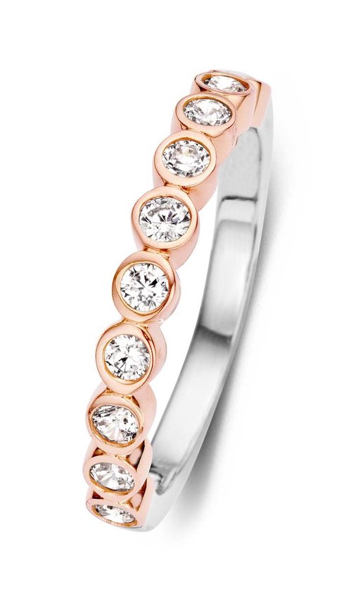 Velini jewels -R6251R-58 -Ring -925 Zilver rosé -Cubic Zirkonia