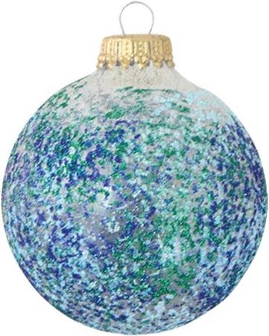 Glazen kerstbal met ijsvlokken | Transparant | 10 cm | It's all abo