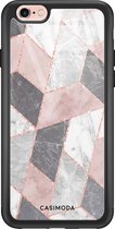 iPhone 6/6s hoesje glass - Stone grid marmer | Apple iPhone 6/6s case | Hardcase backcover zwart