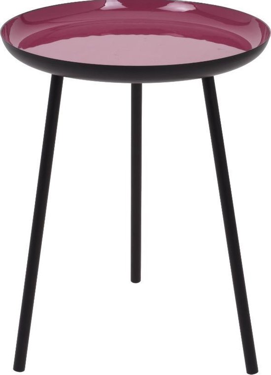 bijzettafel rond donker roze - tafel rond - decoratief tafeltje - geschikt  als... | bol.com