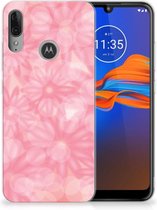 Back Case Motorola Moto E6 Plus TPU Siliconen Hoesje Spring Flowers