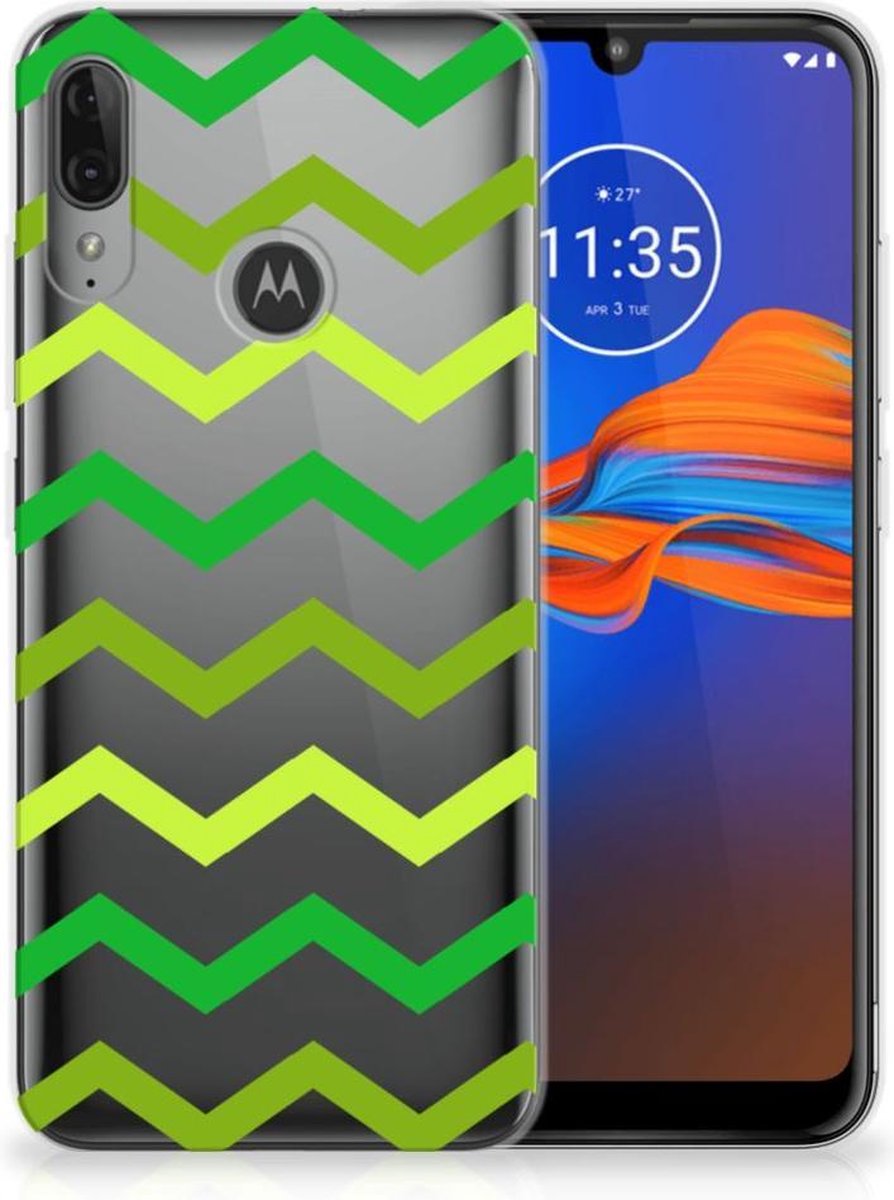 Motorola Moto E6 Plus TPU bumper Zigzag Groen