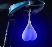 Let op type!! Heart Shaped blauw licht waarschuwing achterlicht fiets siliconen opknoping LED-nachtlampje