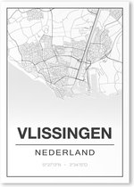 Poster/plattegrond VLISSINGEN - 30x40cm