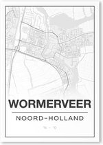 Poster/plattegrond WORMERVEER - 30x40cm