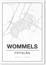 Poster/plattegrond WOMMELS - 30x40cm