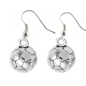 Voetbal- oorbellen-Lang-Zilver haken- 2 cm-Charme Bijoux