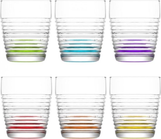 Omtrek Belangrijk nieuws Vaardig Lav Gekleurde glazen 345 ml - set van 6 glazen | bol.com