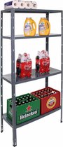 Opbergrek CLICKER 90 x 40 x 180 4 legborden GRIJS