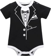 Baby Boy Romper Jumpsuit Gentleman One-Piece, Button-Down Bowtie, Wedding Suit Bodysuit, Onesie, Romper Gentleman, Kleding set, 6-9 maanden