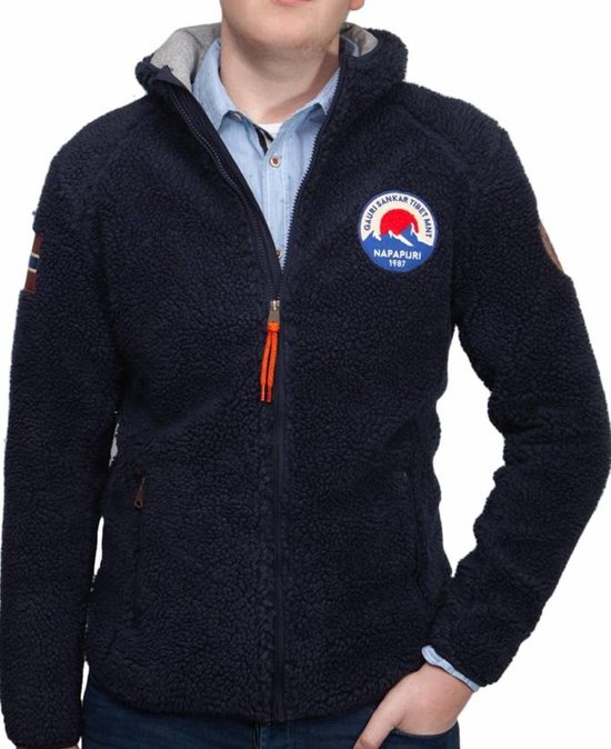 Napapijri ® Hoody vest Sherpa-Fleece, donkerblauw | bol.com