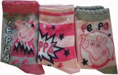 Peppa Pig -3 paar sokken Peppa Big - maat 27/30, grijs/roze
