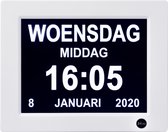 Digitale (ouderen/ dementie) klok van JoLau met dag en datum aanduiding