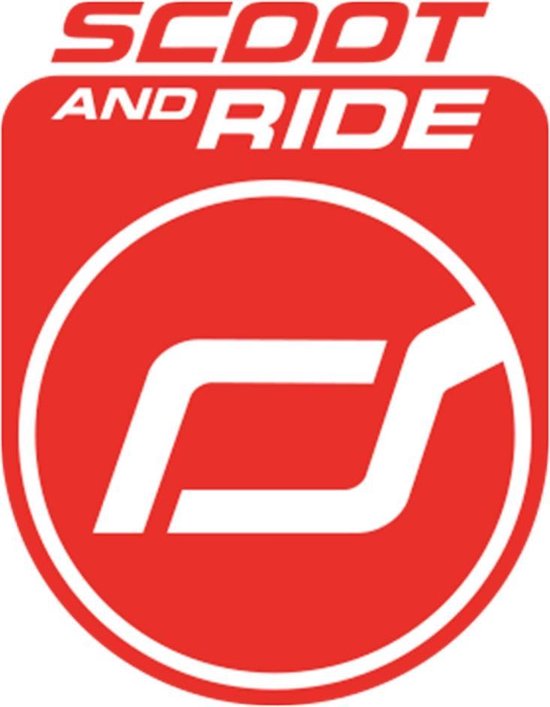 Rood logo van 'Scoot & Ride' met een wit gestileerd 'R'.