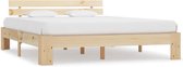 Bedframe Bruin GrenenHout 160x200 cm (Incl LW Anti kras Vilt) - Bed frame met lattenbodem - Tweepersoonsbed Eenpersoonsbed