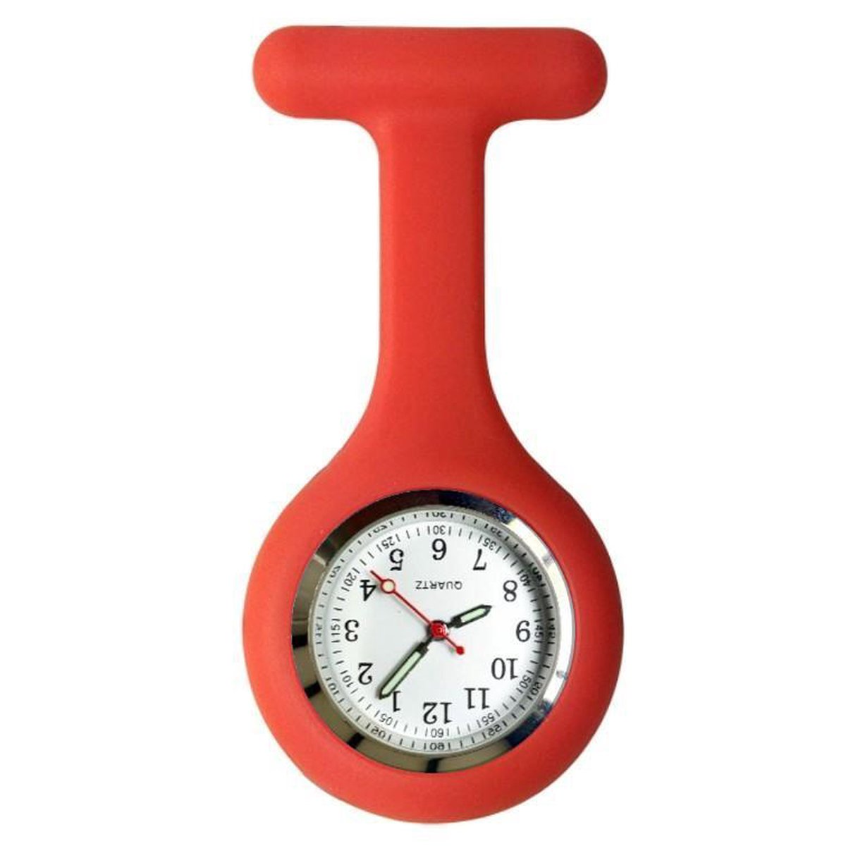 Fako® - Verpleegstershorloge - Zusterhorloge - Verpleegster Horloge - Siliconen RVS Lumi - Rood