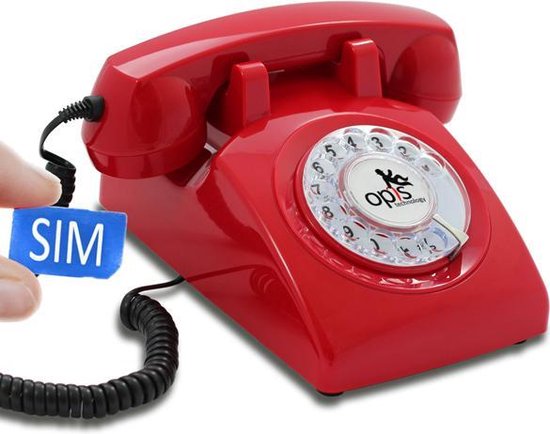 Opis Technology 60s Retro Vaste Telefoon Met SIM - Met Draaischijf | bol.com