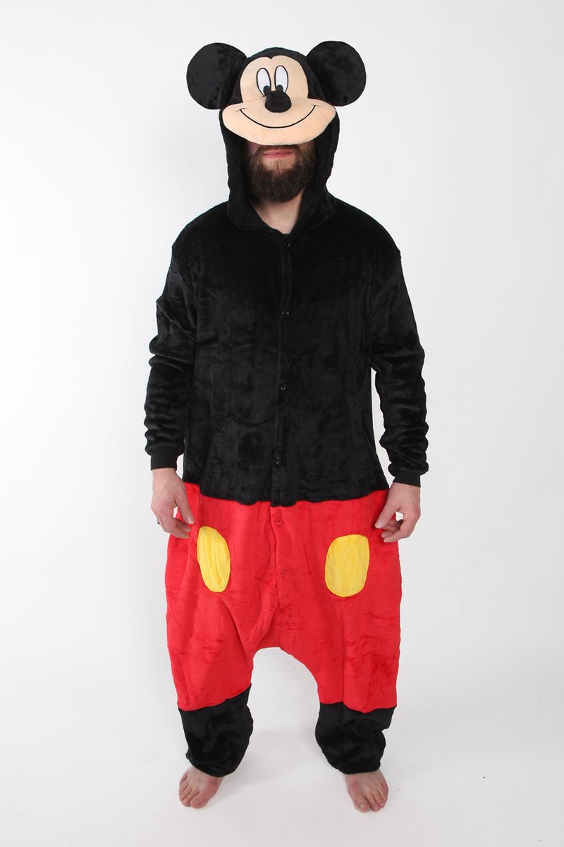 Onesie Mickey Mouse pak kostuum muis - maat XS-S - muizenpak jumpsuit  huispak | bol.com