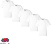 Fruit of the Loom - 5 stuks American Heavy T-shirts Ronde Hals - Wit - XL