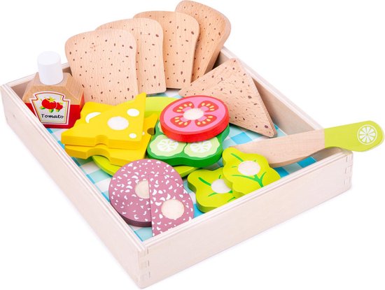 Schande beoefenaar Weinig New Classic Toys - Speelgoedeten en -drinken - Snijset - Lunch-Picknick -  Box 18 delig | bol.com